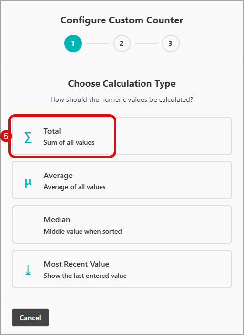 Choose calculation type