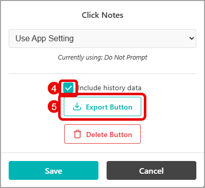 Export Action Button Options
