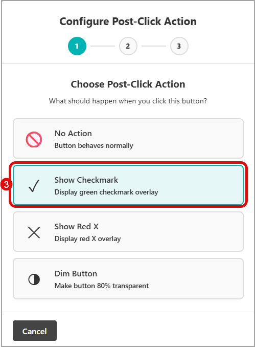 Select desired post-click action