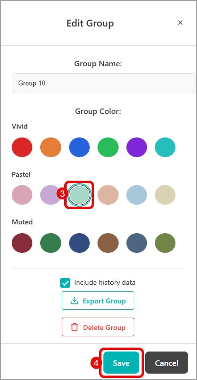 Edit Group Color Selection