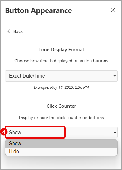 Button Appearance > Click Counter