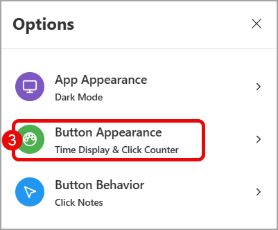 Settings > Options > Button Appearance